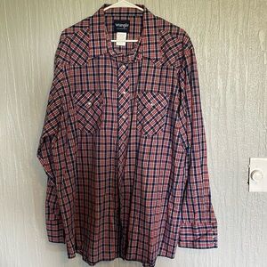 Men’s Wrangler Western Pearl Snap Long Sleeve Button Shirt